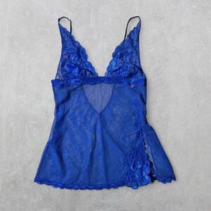 Victoria’s Secret Women's Small Blue Lace Sheer Slip Dress